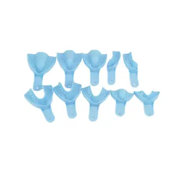 

10Pcs / Set Dentistry Clinic Assorted Perforated Plastic Impression Tool Trays Tooth Dental Denture Full Sizes W6I8