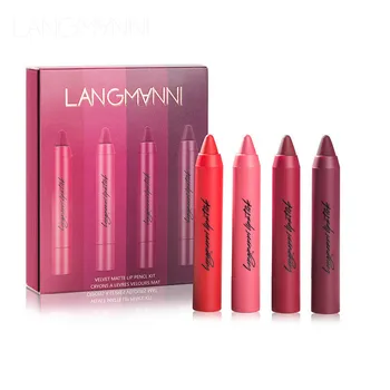 

4 Pcs/set Matte Lipsticks Waterproof Long Lasting Mate Lipstick Pen Cosmetic Easy To Wear Batom Makeup Set