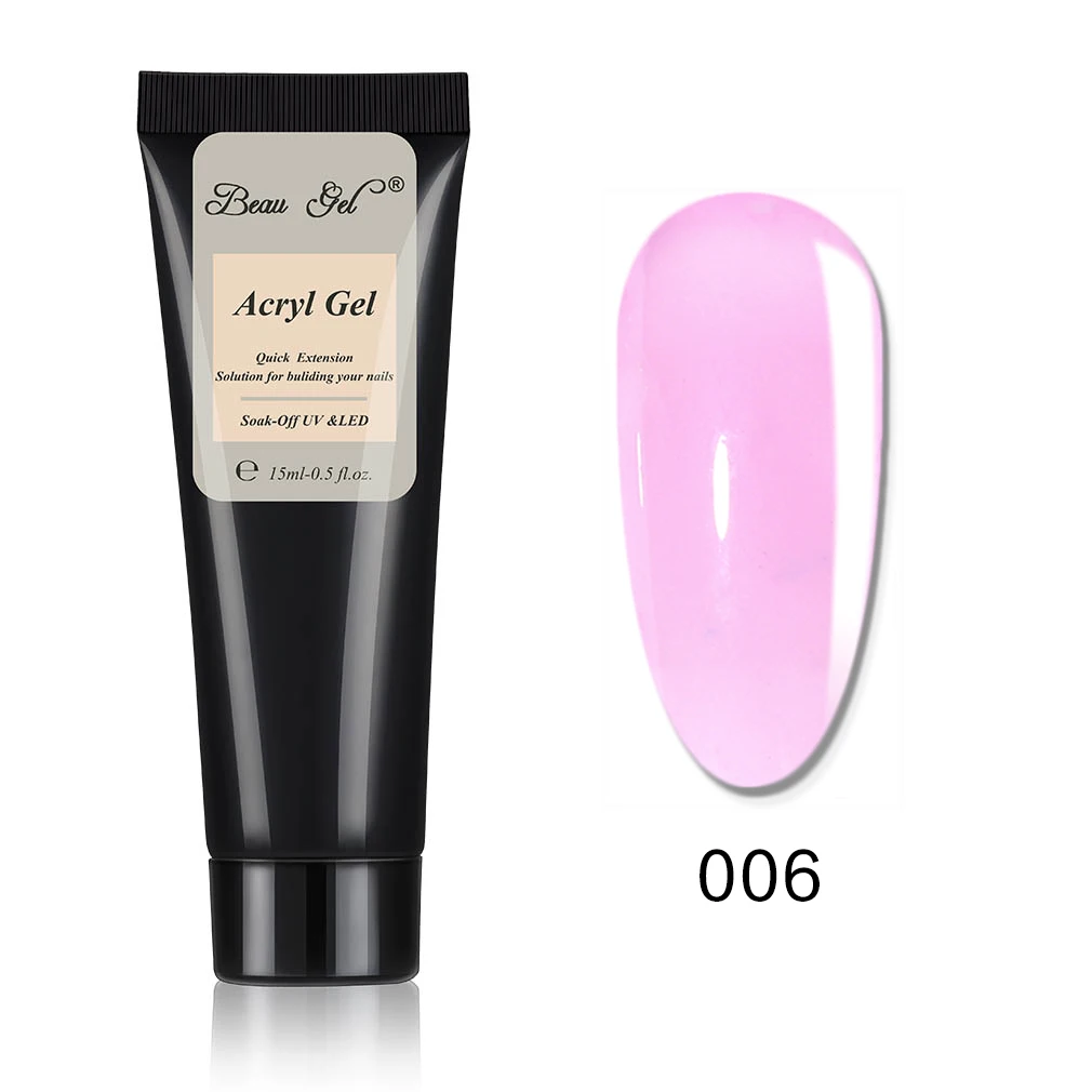 006-15ML Beau Gel 30ml Soak off Polygel Acrylic UV Gel Quick Building Finger UV Builder Gel Tips Enhancement Slip Solution Nail Art - Цвет: 006-15ML