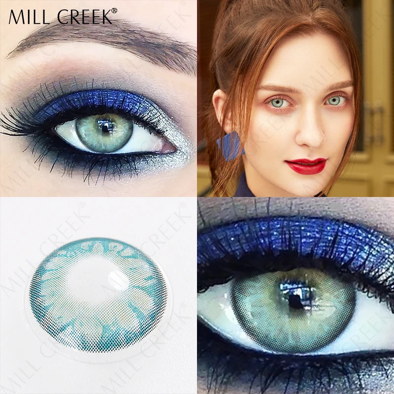 1 Pair One Of Colored Soft Eyes With Blue Gray Brown And Purple pink Color Contact Lenses Each Year | Красота и здоровье