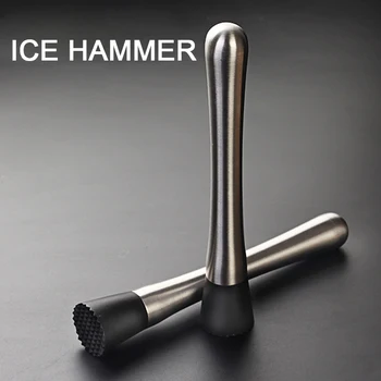 

Muddler Crushed Ice Barware Tool Crushing Hammer Stainless Steel Wine Mixing Stick Cocktail DIY Drink Fruit Handle Barware Tools