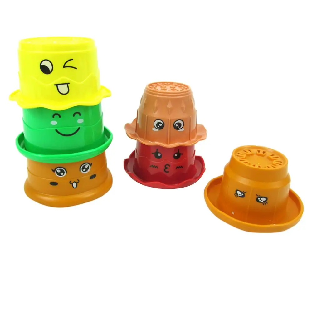 Детские игрушки, игрушки для ванной комнаты, Милые Игрушки для ванны для новорожденных, набор пирамидка, 6 шт., штабелирование чашек, детские игрушки, новейшая FD