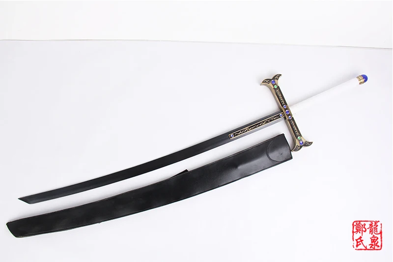 Anime One Piece Sword Dracule Mihawk weapons carbon steel blade PU sheath cosplay swords props Home Decor Metal Craft No sharp