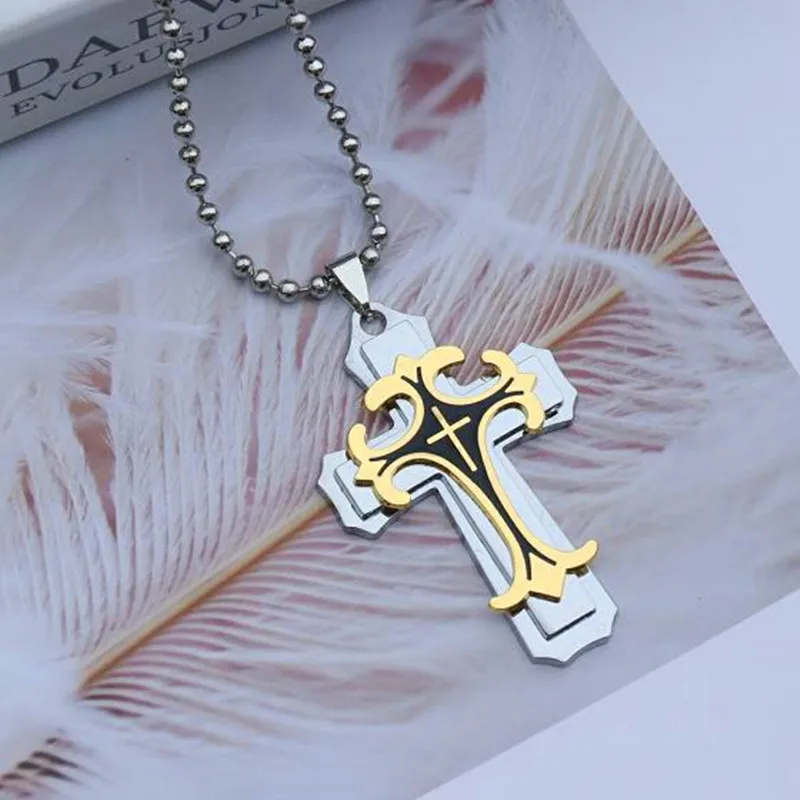2021 Fashion New Black Rectangle Pendant Necklace Men Trendy Simple Stainless Steel Chain Men Necklace Jewelry Gift