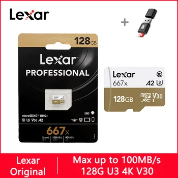 Original Lexar Professional 667x Micro SD Card 128GB 64GB 256GB MicroSDXC Memory Card A2 C10 V30 1080p Full-HD 3D 4K TF Card
Original Lexar Professional 667x Micro SD Card 128GB 64GB 256GB MicroSDXC Memory Card A2 C10 V30 1080p Full-HD 3D 4K TF Card
