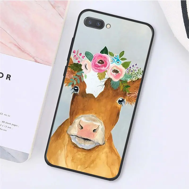 Cute Animal Hedgehog Cattle Fox Deer Flower