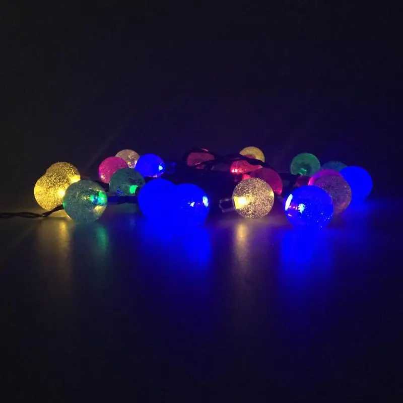 30/50LED Solar Bubble Ball Color String Light Waterproof Garden Decorative Light Create a Warm and Romantic Atmosphere