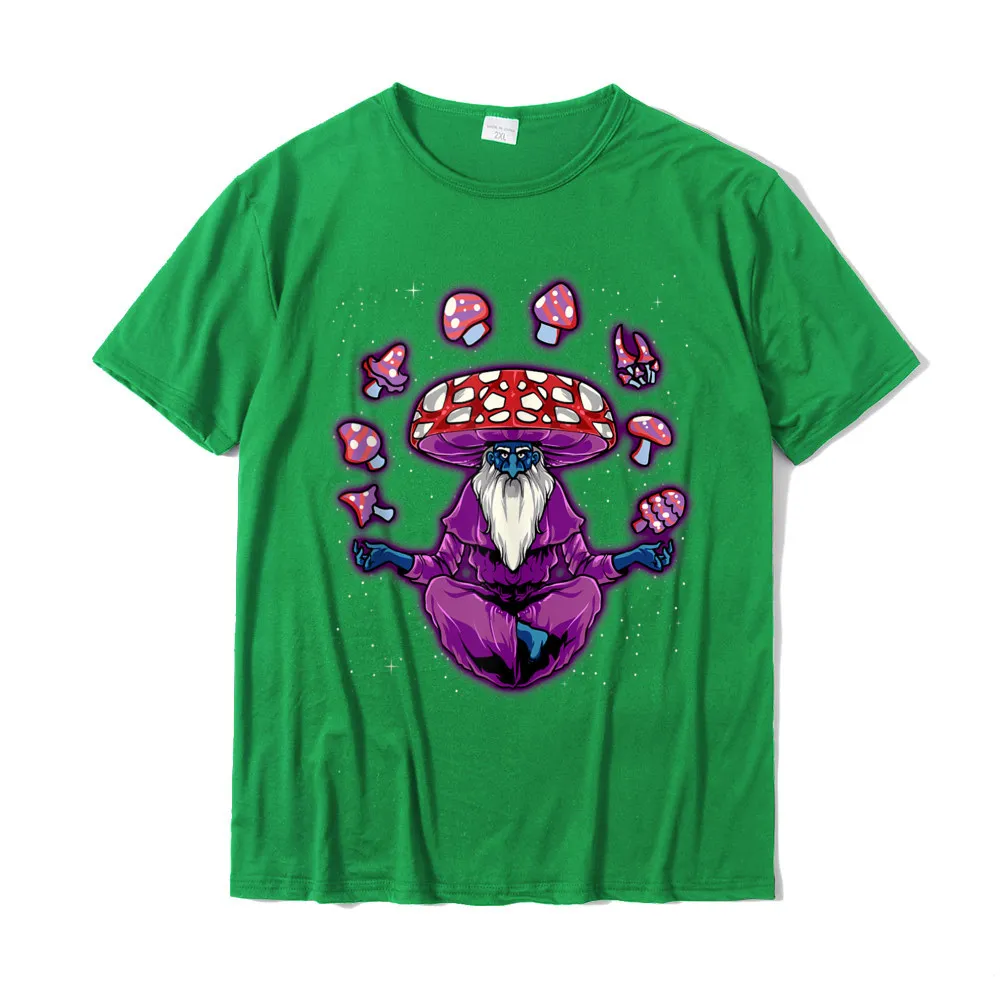 Hip Hop Leisure Comics T Shirt Round Neck 100% Cotton Mens Tops Shirt Short Sleeve Mother Day Comics Tops & Tees Funny Magic Mushroom Shroom Wizard Trippy LSD Acid Trip Tank Top__20047 green