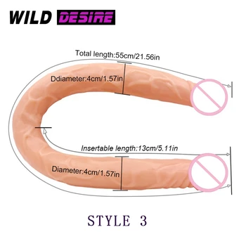 2020 Sexshop 21 inch Double Ended Dildo Huge Jelly Dildos Artifical Clitoris Massager Sex Toys For Women Long Penis Adults Toys 6