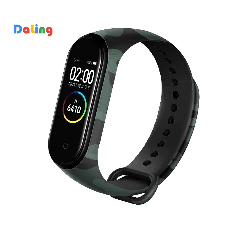

strap new fashional colorful miband 4 strap silicone mi band 4 belt replacement for xiaomi mi 4 band Camouflage strap M3/4