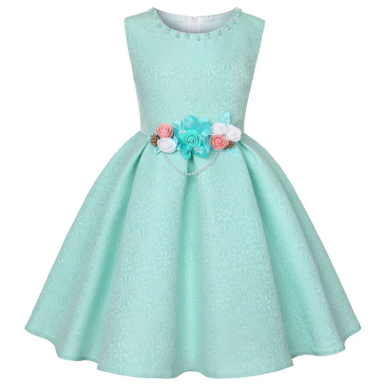 Элегантное свадебное платье для девочек; детская одежда с принтом; платья для девочек с цветочным принтом; детская одежда; вечернее платье принцессы - Цвет: as picture