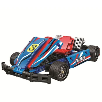 

371pcs MOC 1:8 Building Blocks Technic City Racing Car Kart Car Educational DIY Bricks Toys for Children Toy Gift