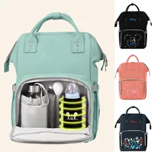 Дисней Микки Минни пеленки мешок USB Отопление пеленки рюкзак большой емкости Оксфорд детская коляска мешок Открытый путешествия Мумия сумка