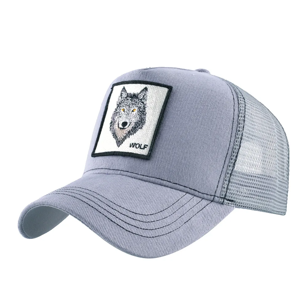 

Trucker Hat Popular Embroidered Wolf Baseball Cap Vintage Truck Driver Cap Casquette Outdoor Hip Hop Mesh Hat