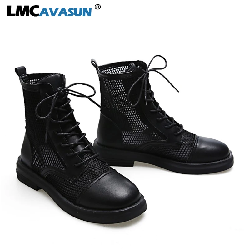 LMCAVASUN/женские ботинки; сезон лето; коллекция 2020 года; пикантные сетчатые ботинки на молнии спереди; короткие женские ботинки на квадратном к... LMCAVASUN/женские ботинки; сезон лето; коллекция 2020 года; пикантные сетчатые ботинки на молнии спереди; короткие женские ботинки на квадратном к...