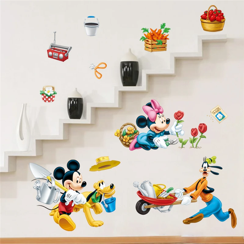 Cartoon Disney Busy Farm Mickey Minnie Goofy Pluto Wall Stickers For Kids Room Home Decor Wall Decal PVC Mural Art DIY Wallpaper Cartoon Disney Busy Farm Mickey Minnie Goofy Pluto Wall Stickers For Kids Room Home Decor Wall Decal PVC Mural Art DIY Wallpaper