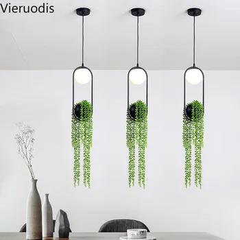 

LED Plant Hanging Lamp Creative Home Decor Pendent Lamp for Living Rooom Dinning Room Restaurant Bar Store Luminaire Light