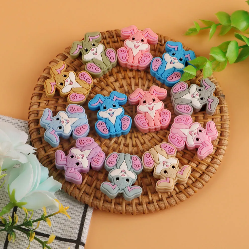 Kovict Animal silicon beads Mini rabbit deer panda Food grade silicone DIY jewelry necklace bracelet accessories 5/10pcs