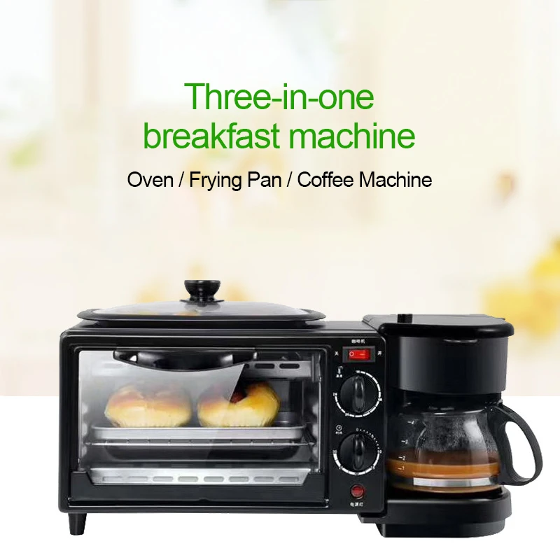 Plug Type : 1 tostapane 3 in 1 forno elettrico for uso domestico Forno for  pizza da 9L 0ml.Macchina da caffè Non-stick Frying Pan Maker for la  colazione automatica lencicol Elettrodomestici speciali