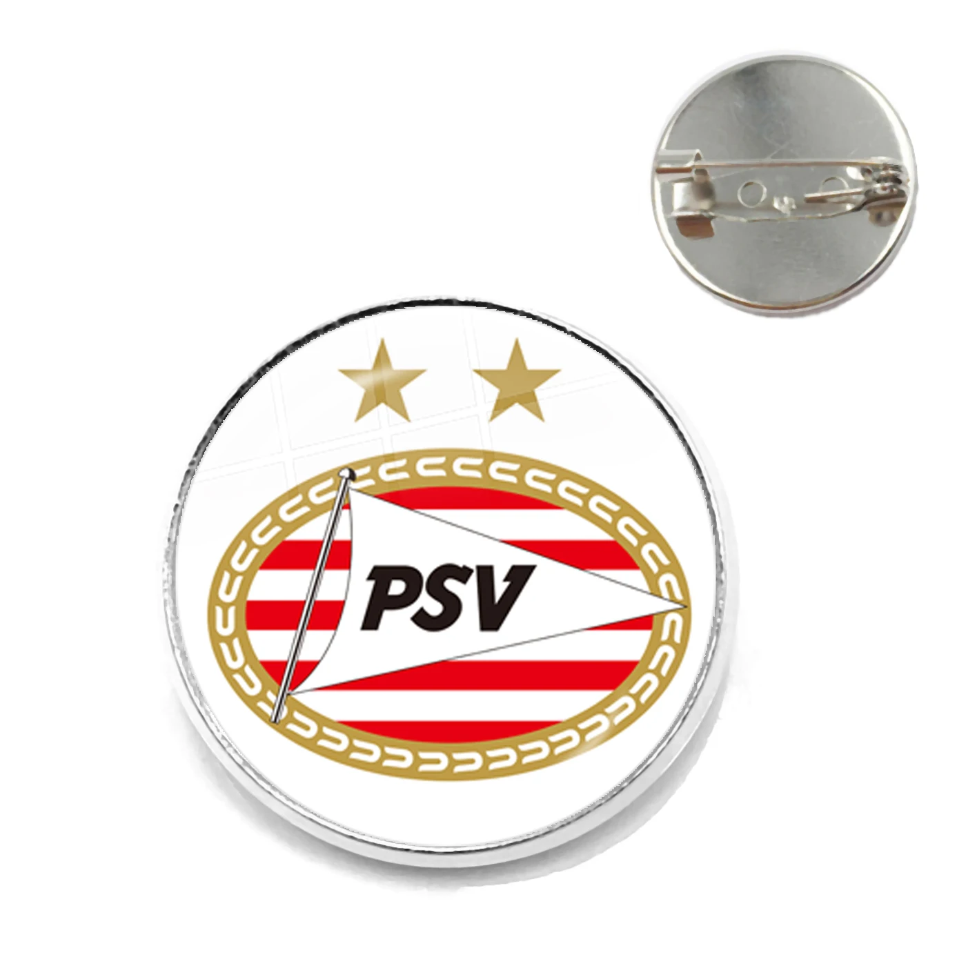PSV Football Club 20mm Glass Cabochon Brooch PSV Eredivisie Football Leagues Logo Soccer Club Collar Pins For Fans Gift