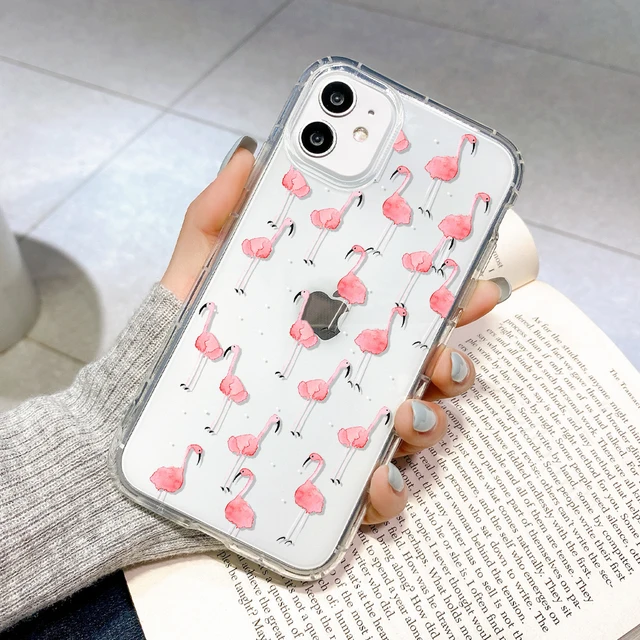 Flamingo Phone Case For IPhone 11 Funda Iphone 12 Pro Max Coque iphone 13 Mini XS XR SE 2020 6s 7 8 Plus Clear TPU Silicon Cover U307