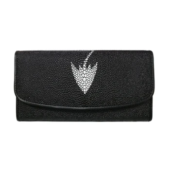 

Stingray Skin Print Leather Women Long Clutch Wallet Exotic Skate Skin Unisex Style Female Card Holder Women Purse Cartera Mujer