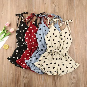 

Summer Baby Girl Princess Dresses Halter Top Infant Kid Baby Girl Polka Dot Summer Romper Jumpsuit Playsuit Clothes 1-4 Years
