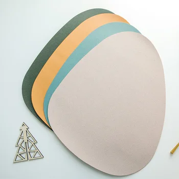 

Nordic Placemat Non-Slip Oil-Proof Heat Resistant Anti-scalding Tableware Pad Double Sided Leather Table Mat Kitchen Decoration