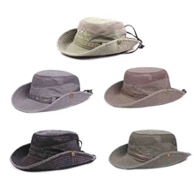 Рыбалка Кепки Для мужчин Для женщин хлопок вышивка козырек-сетка ведро Шапки шить Рыбацкая шляпа на открытом воздухе Альпинизм солнцезащитная Кепка