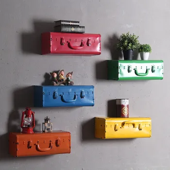 

Retro Tin Decorative Box Shelf Home Furnishing Ornament Wall Hanging Bar Cafe Wall Decor Storage Holder
