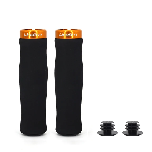 Litepro Bike Grips Bicycle mtb Grips Ultralight Handlebar Grips Bicycle Locking Sponge Hand Grip Bicycle Goods Bike Accessories LP grips orange