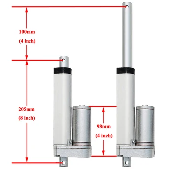 

Set of 100mm 4" Inch Stroke Linear Actuator & Brackets 1500N 330 Pound Max Lift Heavy Duty 12V DC Motor for Car Boat Door Auto