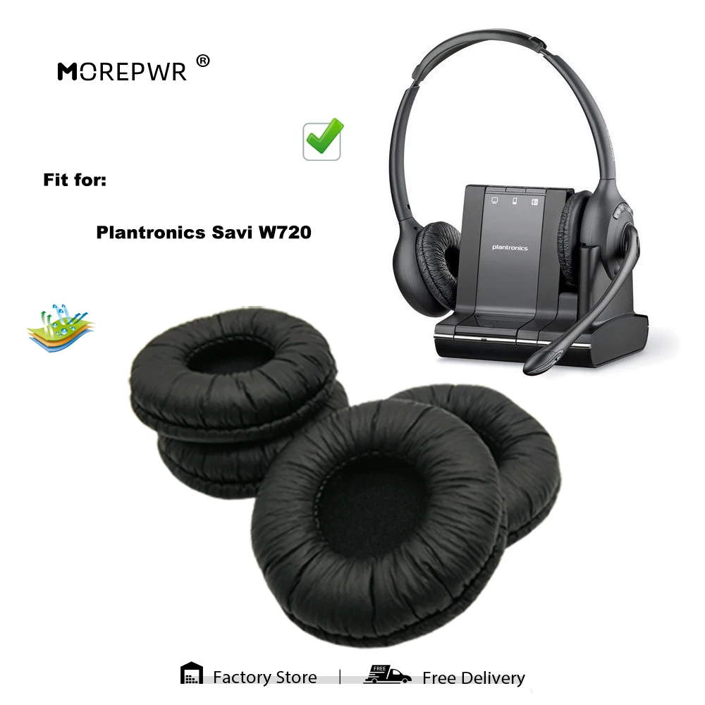 Morepwr запасные амбушюры для Plantronics Savi W720, запчасти для наушников, кожаные наушники