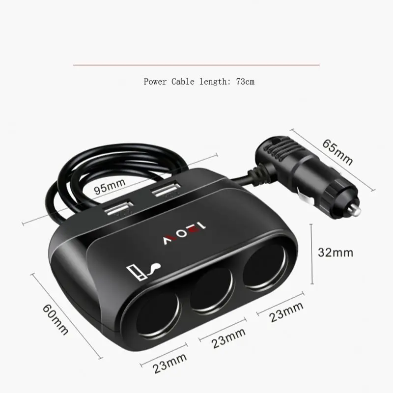 Разветвитель автомобильного прикуривателя адаптер двойной USB зарядное устройство для мобильного телефона планшета gps H37E