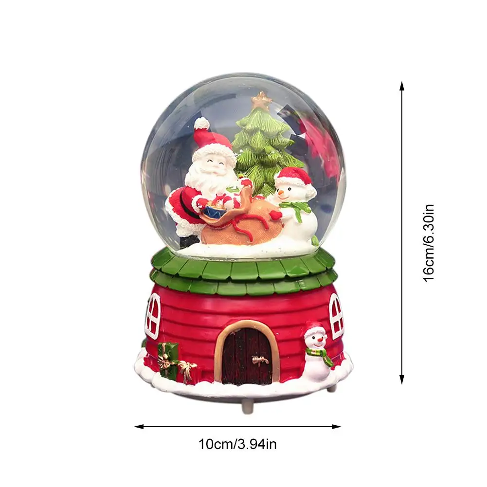 Музыкальная шкатулка Hristmas с изображением снежного шара Санта Клауса