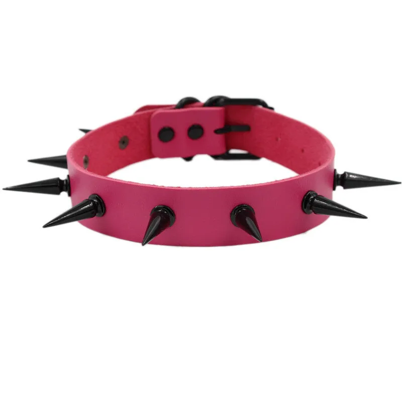 

Goth Rivets Leather Sexy Choker Necklaces Collar Leather Bondage Women Handmade Harness Gothic Necklaces Jewelry