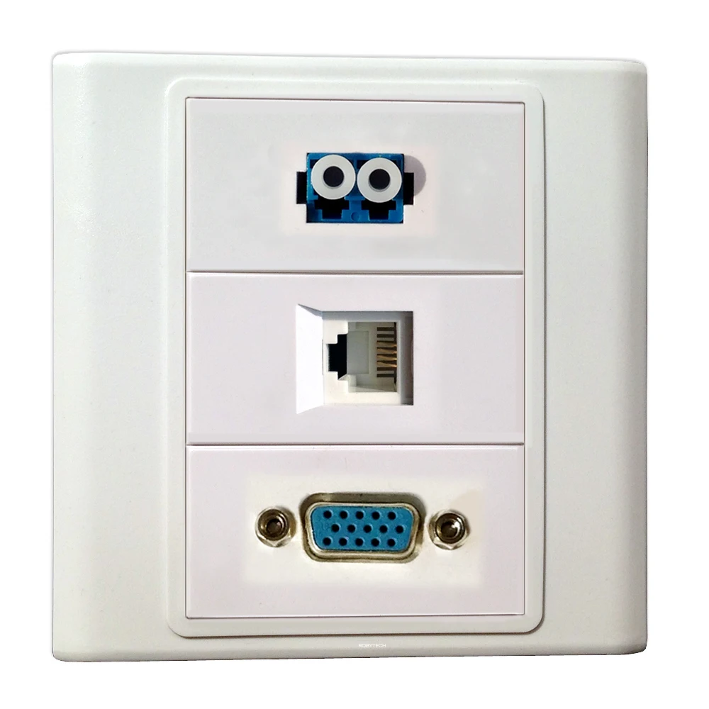 LC+ RJ11+ VGA модуль информации настенная пластина крышка розетки настенное крепление лицевые панели разъем Cat3 PSTN телефонный волоконно-оптический Keystone