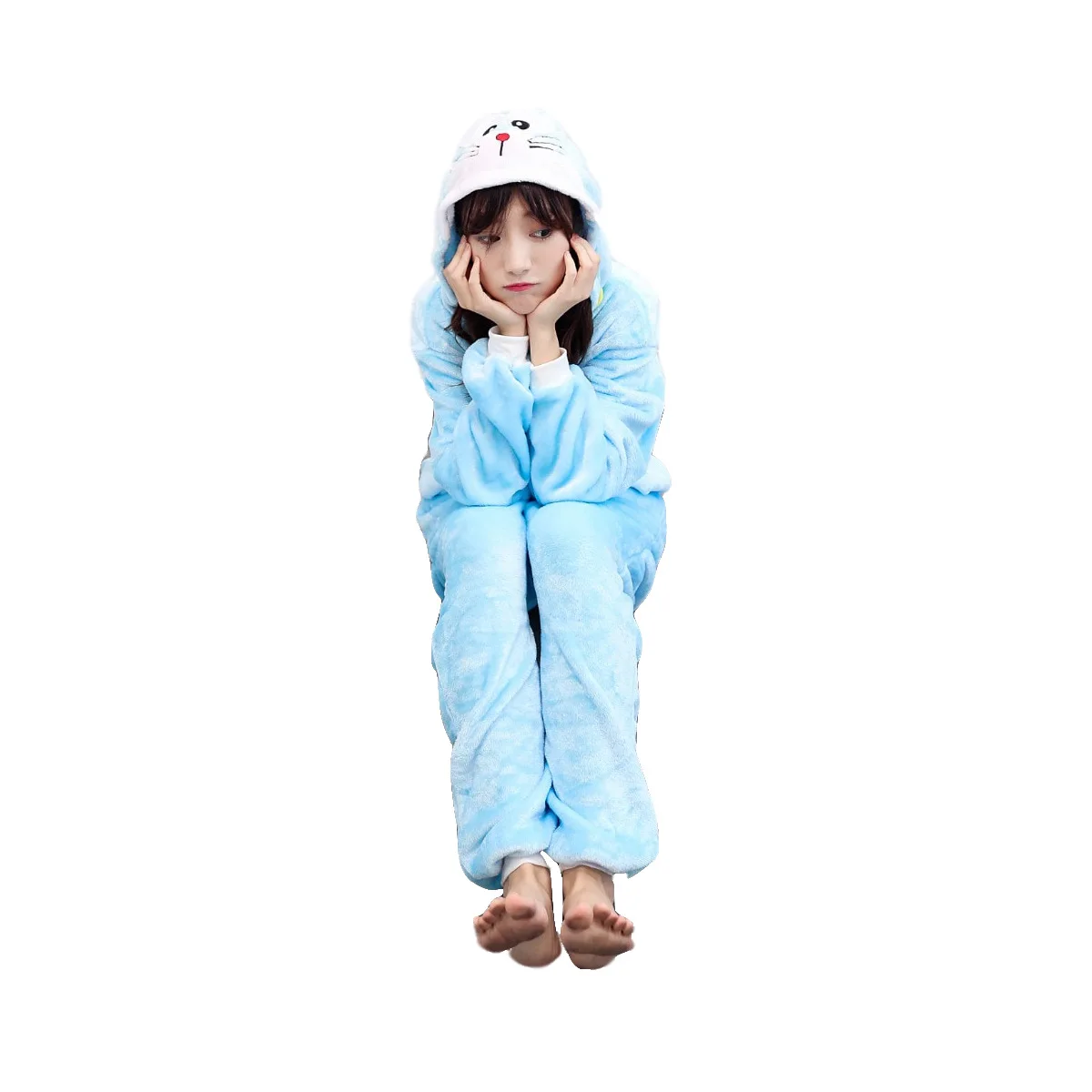 Детский Взрослый Костюм Doraemon Kigurumi Onesie для женщин с животными необычная мягкая одежда для косплея аниме детский зимний комбинезон для мальчиков и девочек