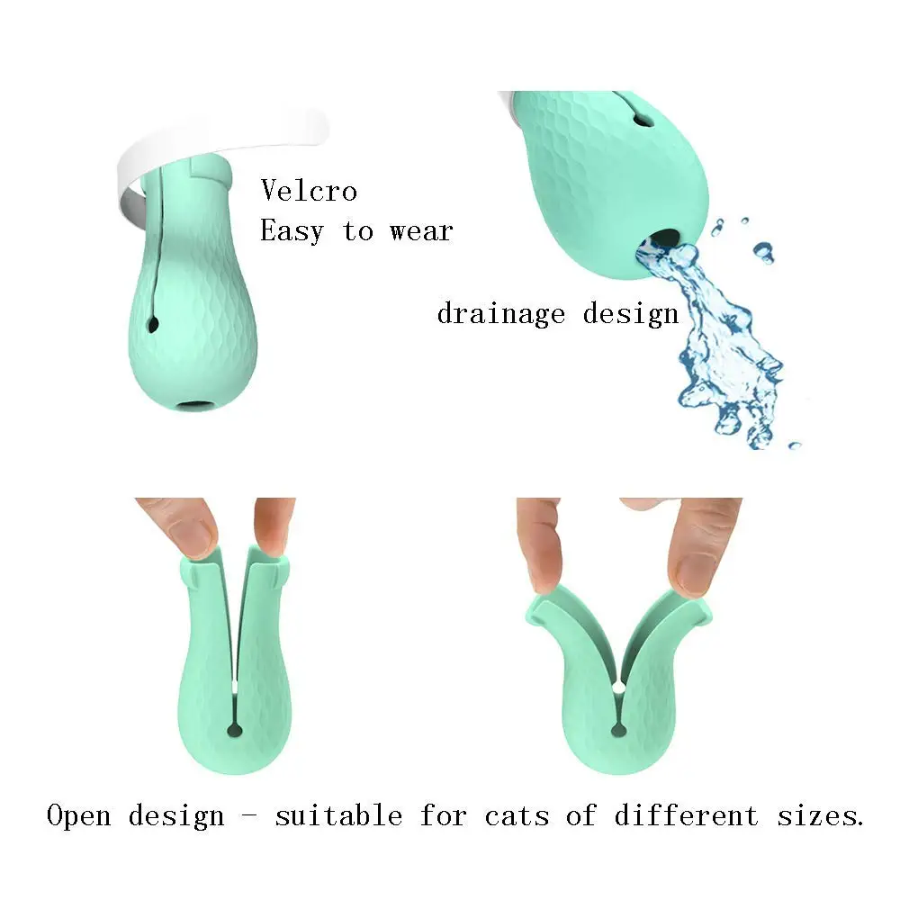 Anti-Scratch Cat Shoes Adjustable Pet Cat Paw Protector for Bathing Soft Silicone Cat Grooming supplies Checking Cat Paw Cover