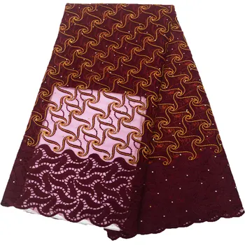 

Latest African Lace Fabric High Quality Milk Silk Mesh Embroidery French Net With Nigerian Lace Fabrics Dress Material F4-2586