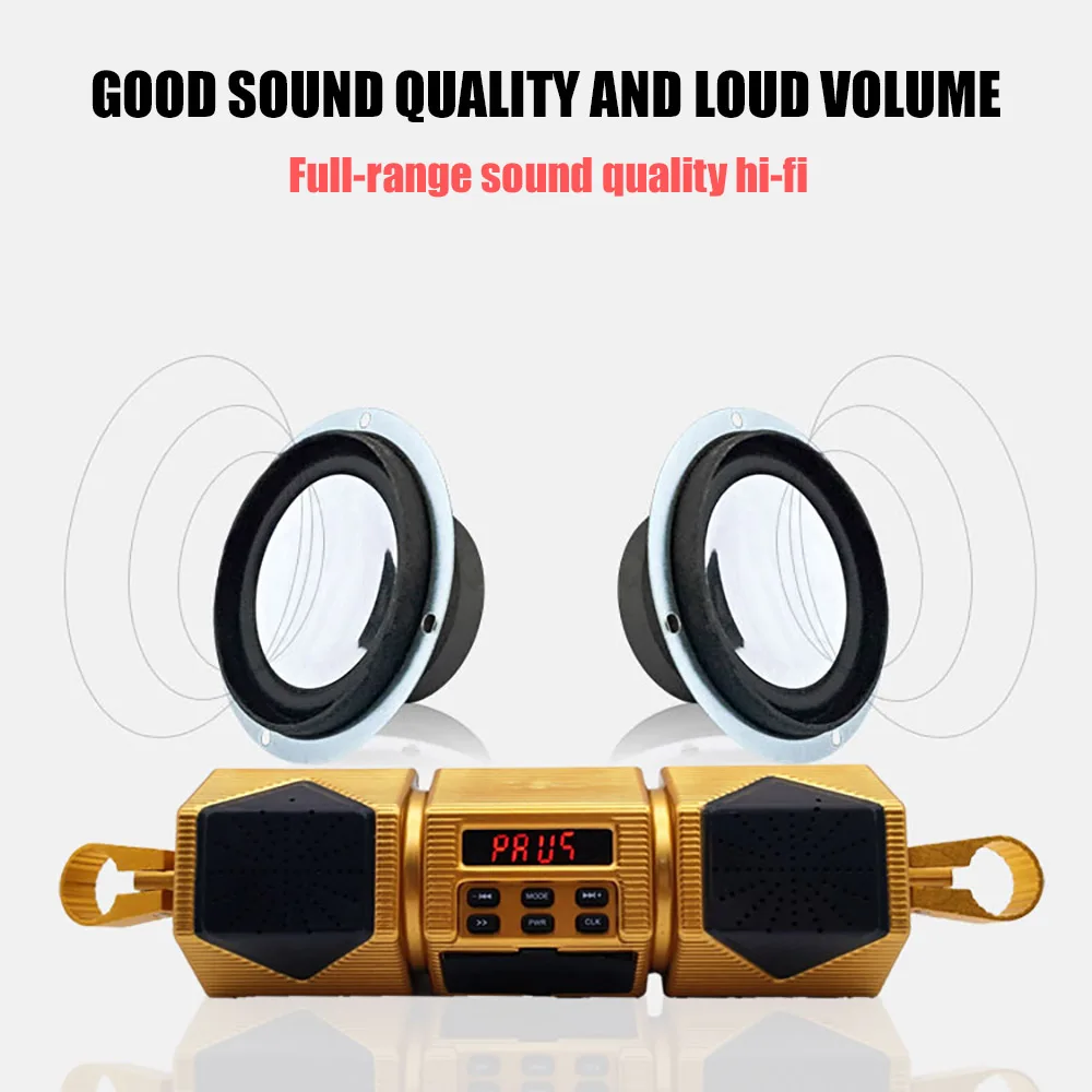 Мотоцикл MP3 плеер Bluetooth динамик Музыка FM радио IP54 Водонепроницаемый Регулируемый кронштейн мотоцикл аудио стерео динамик s
