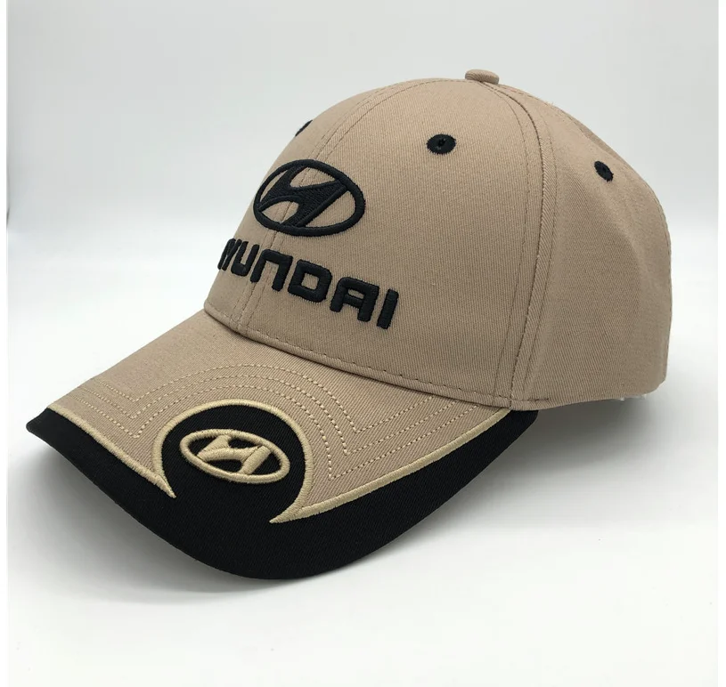Hyundai khaki Автомобильная бейсболка с вышитым логотипом hyundai, рекламная Кепка с регулируемым капюшоном для мужчин и женщин - Цвет: Hyundai khaki