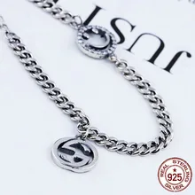 Браслет из стерлингового серебра S925 пробы, индивидуальное простое ювелирное изделие, Ретро стиль, подарок на день Святого Валентина, горячая распродажа