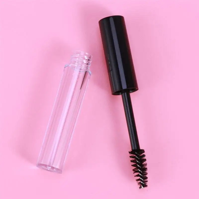 1.5/3.5ML Plastic Clear Empty Mascara Tube Vial Container with Black Cap for Eyelash Growth Mascara