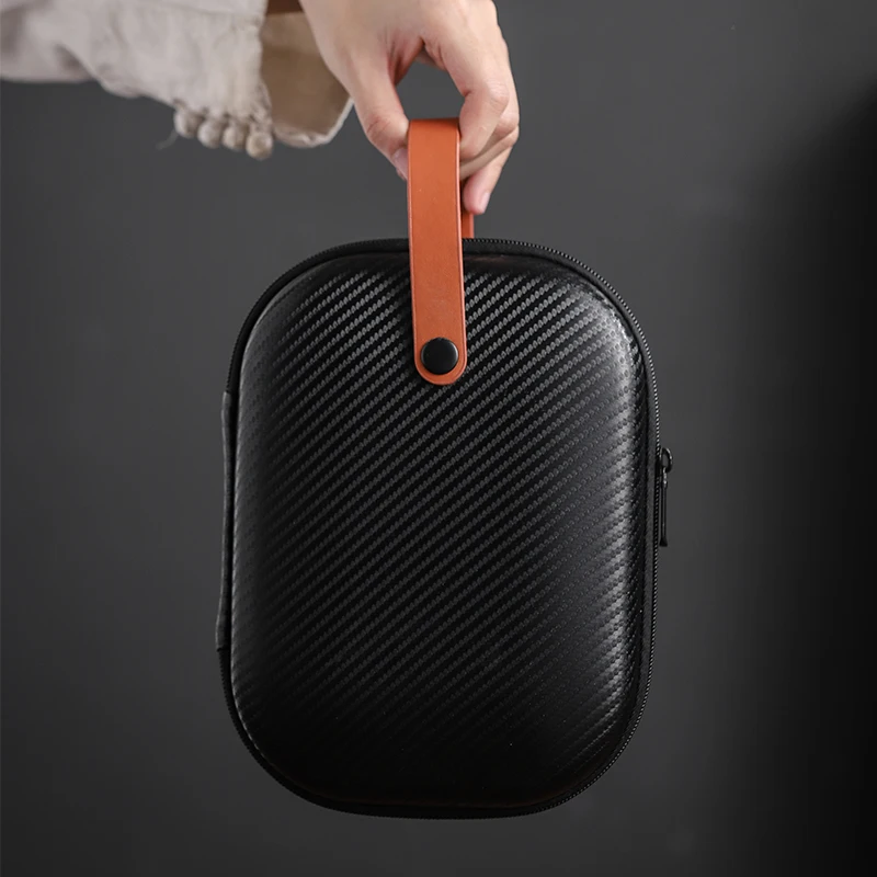 보라색 모래 차 컵 세라믹 휴대용 주전자 세트 야외 여행이 완 차 컵 다도 찻잔 좋은 선물 쿵푸 차 세트