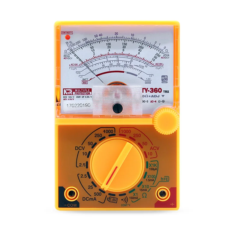 TY-360-DC-AC-1000V-Voltmeter-500mA-Ammeter-1K-Resistance-Meter-Analog-Multimeter-Tool