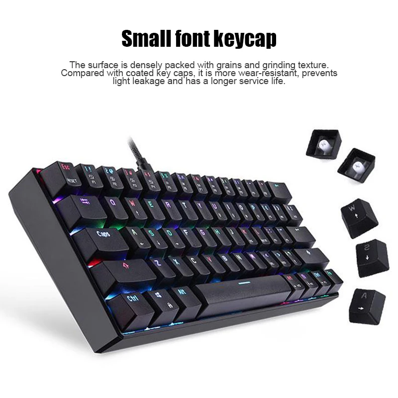 

RGB Backlight Mechanical Keyboard CK61 with Box Switch Gaming Keyboard Quick Response Speed AS99
