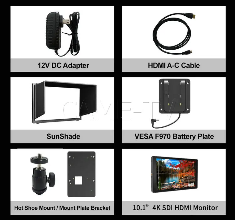 CAME-TV A11 Full HD разрешение 10," 4 K HDMI 3G-SDI монитор камеры