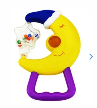 

1 pcs Handled moon Children Rattle Infant Baby Mini Educational Musical Percussion Toy For Birthday Gifts