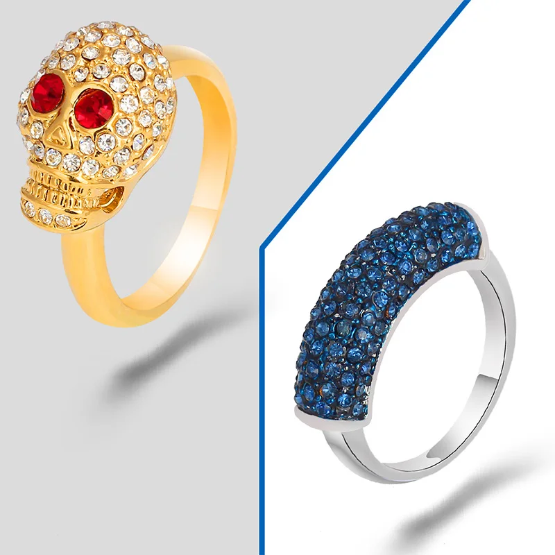 

Free Pirate Skull Gothic MenRhinestone alloy Ring for women party steampunk jewelry Men's rings Free shipping